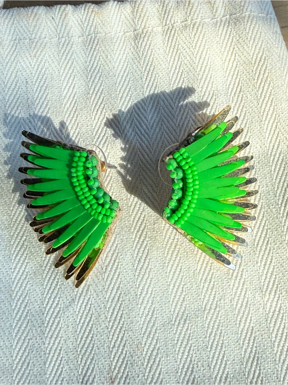 Mignonne Gavigan Mini Madeline Earrings in Limited Edition Lime Gold - Picture 2 of 11